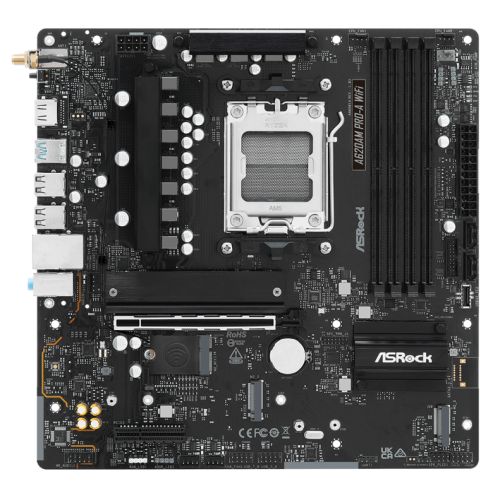 Picture of Asrock A620AM PRO-A WIFI, AMD A620A, AM5, Micro ATX, 4 DDR5, HDMI, Wi-Fi 6E, 2.5G LAN, 3x M.2
