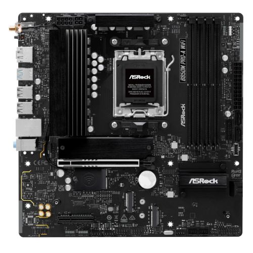 Picture of Asrock B850M PRO-A WIFI, AMD B850, AM5, Micro ATX, 4 DDR5, HDMI, DP, Wi-Fi 6E, 2.5G LAN, 3x M.2