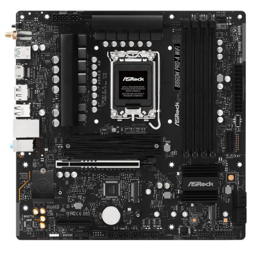 Picture of Asrock B860M PRO-A WIFI, Intel B860, 1851, Micro ATX, 4 DDR5, HDMI, DP, Wi-Fi 6E, 2.5G LAN, 3x M.2