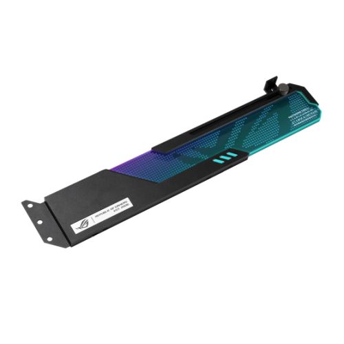 Asus ROG Wingwall Graphics Card Holder, Easily Adjustable, RGB Lighting, Aluminium Structure, Acrylic Plate, Universal GPU Support