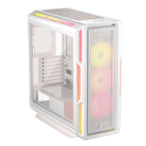 Picture of Corsair iCUE LINK 5000T LX RGB Gaming Case w/ Glass Side, E-ATX, 3x RGB Fans & iCUE LINK Hub, RGB Light Strips, USB-C, Asus BTF Compatible, White