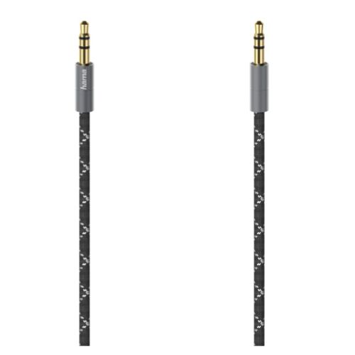 Picture of Hama 3.5mm Jack Stereo Cable, Male to Male, Gold-Plated, Fabric Jacket, 1.5 Metre
