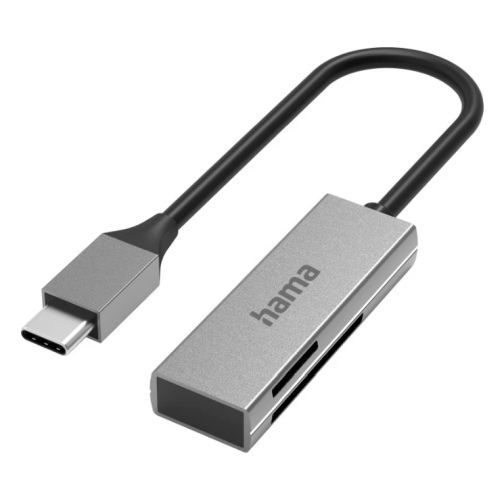 Picture of Hama External USB 3.0 Type-C Card Reader, SD/microSD, Aluminium, USB Powered
