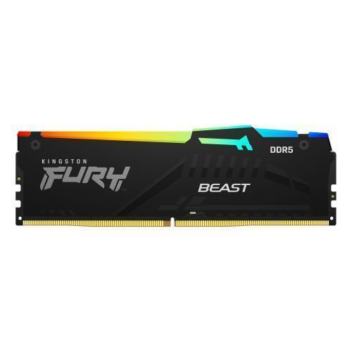 Picture of Kingston Fury Beast RGB 32GB, DDR5, 6000MHz, CL36, 1.35V, ECC, PMIC, AMD EXPO & Intel XMP 3.0, Black, DIMM Memory