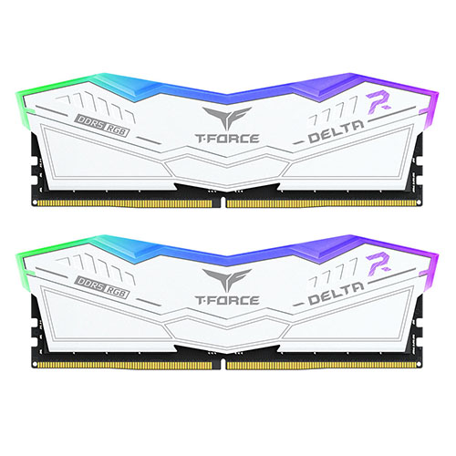Picture of Team T-Force Delta RGB 32GB Kit (2 x 16GB), DDR5, 7200MHz (PC5-57600), CL34, ECC, AMD EXPO & XMP 3.0, PMIC, DIMM Memory, White
