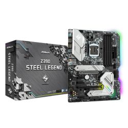Asrock Z390 STEEL LEGEND, Intel Z390, 1151, ATX, XFire, HDMI, DP, USB 3.2, RGB Lighting, Rock-Solid Durability, M.2 Motherboards