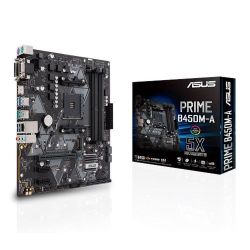 Asus PRIME B450M-A, AMD B450, AM4, Micro ATX, 4 DDR4, VGA, DVI, HDMI, RGB Header, M.2 Motherboards