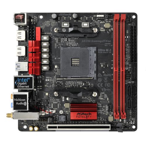 Asrock AB350 GAMING-ITX/AC, AMD B350, AM4, Mini ITX, 2 DDR4, Wi-Fi, 2 HDMI, M.2
