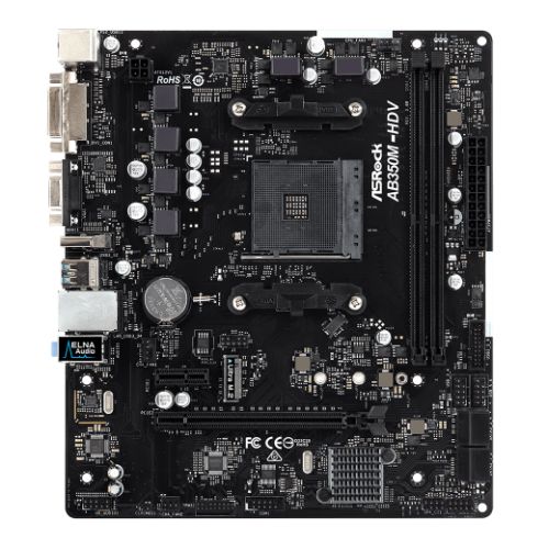 Asrock AB350M-HDV R4.0, AMD B350, AM4, Micro ATX, 2 DDR4, VGA, DVI, HDMI, M.2