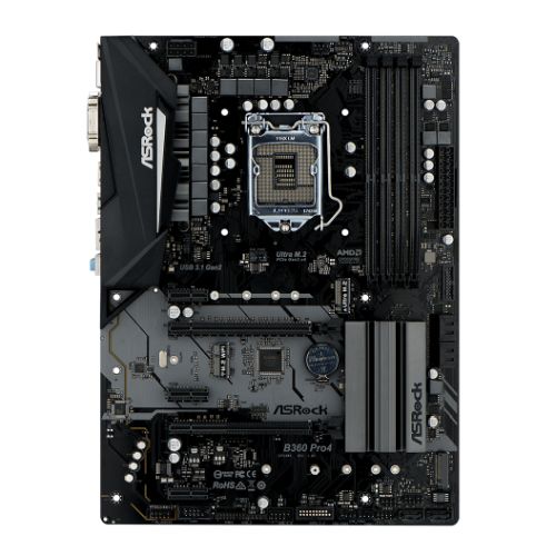Asrock B360 PRO4, Intel B360, 1151, ATX, DDR4, VGA, DVI, HDMI, XFire, Dual M.2