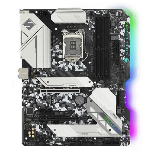 Asrock B460 STEEL LEGEND, Intel B460, 1200, ATX, 4 DDR4, HDMI, DP, XFire, 2.5GB LAN, RGB Lighting, M.2