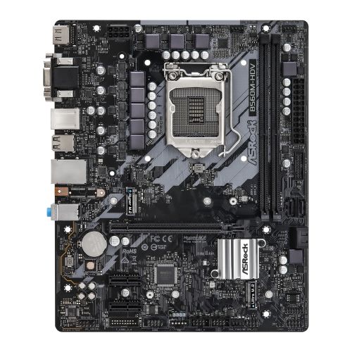 Asrock B560M-HDV, Intel B560, 1200, Micro ATX, 2 DDR4, VGA, DVI, HDMI, 2x M.2