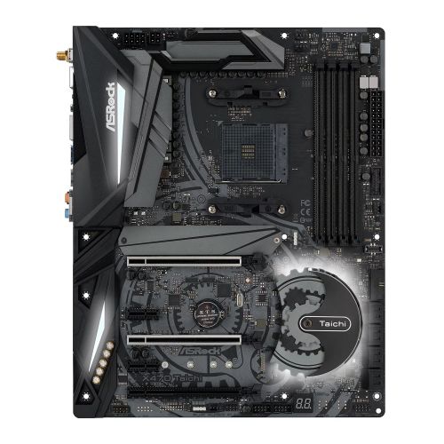 Asrock X470 TAICHI, AMD X470, AM4, ATX, DDR4, HDMI, SLI/XFire, Wi-Fi, RGB Lighting, M.2