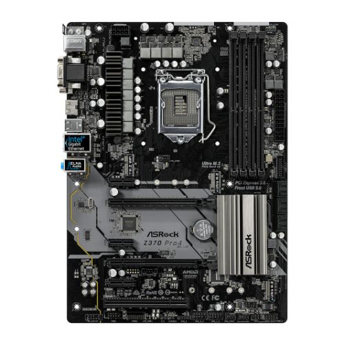 Asrock Z370 PRO4, Intel Z370, 1151, ATX, 4 DDR4, CrossFire, VGA, DVI, HDMI