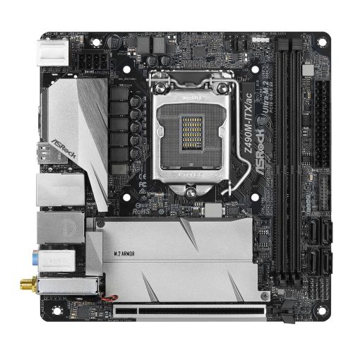 Asrock Z490M-ITX/AC, Intel Z490, 1200, Mini ITX, 2 DDR4, HDMI, DP, AC Wi-Fi, 2.5G LAN, M.2