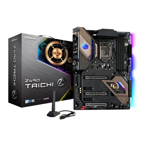 Asrock Z490 TAICHI, Intel Z490, 1200, ATX, 4 DDR4, XFire/SLI, HDMI, DP, AX Wi-Fi, 2.5G LAN, RGB Lighting, M.2