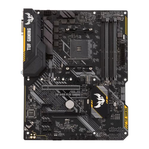 Asus TUF B450-PLUS GAMING, AMD B450, AM4, ATX, 4 DDR4, XFire, DVI, HDMI, RGB Lighting, M.2