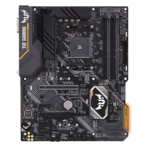 Asus TUF B450-PRO GAMING, AMD B450, AM4, ATX, 4 DDR4, XFire, DVI, HDMI, RGB Lighting, M.2