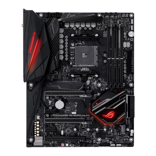 Asus ROG CROSSHAIR VII HERO (WI-FI), AMD X470, AM4, ATX, DDR4, SLI/XFire, Wi-Fi, RGB Lighting, M.2