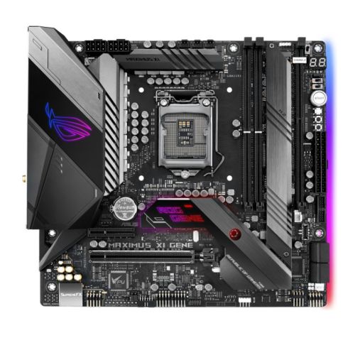 Asus ROG MAXIMUS XI GENE, Intel Z390, 1151, Micro ATX, 2 DDR4 (64GB), HDMI, Wi-Fi, RGB Lighting, M.2