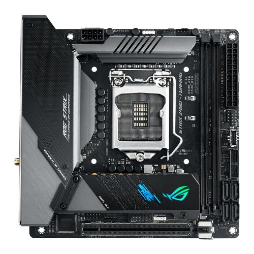 Asus ROG STRIX Z490-I GAMING, Intel Z490, 1200, Mini ITX, 2 DDR4, HDMI, DP, AX Wi-Fi, 2.5G LAN, RGB Lighting, M.2