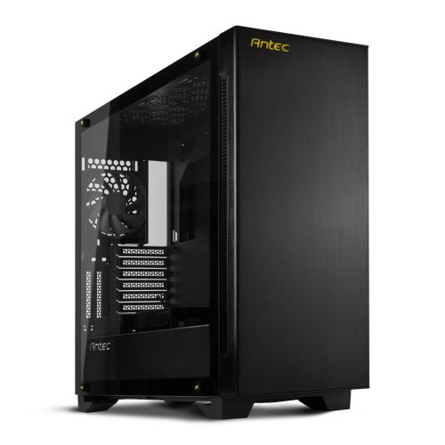 Antec P110 LUCE Gaming Case with Window, No PSU, Tempered Glass, Aluminium Front, RGB LED Logo, HDMI Port