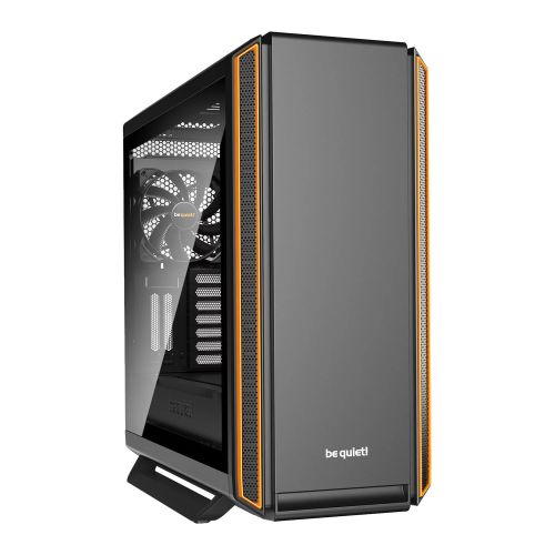 Be Quiet! Silent Base 801 Gaming Case with Window, E-ATX, No PSU, 3 x Pure Wings 2 Fans, PSU Shroud, Orange Trim