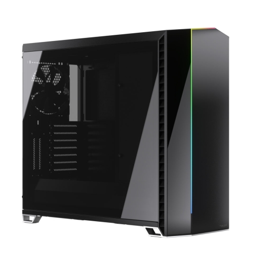 Fractal Design Vector RS ( Blackout Dark TG) Gaming Case w/ Dark Tint Glass Windows, E-ATX, ARGB Strip, 3 Fans, Changeable Top Panel, Fan Hub, USB-C