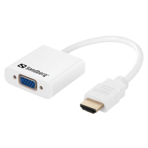 Sandberg HDMI Male to VGA Female Converter Cable with Audio Port (3.5mm) and Optional USB Power, 5 Year Warranty