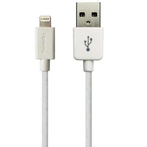 Sandberg Charging/Data USB-A to Lightning Cable, 480Mbps, 1 Metre, White, 5 Year Warranty