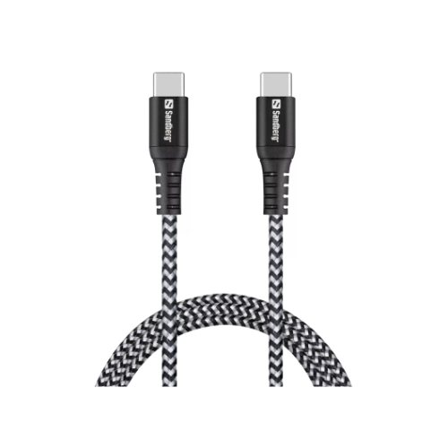 Sandberg Survivor USB Type-C to Type-C Cable, Braided, 1 Metre, 5 Year Warranty