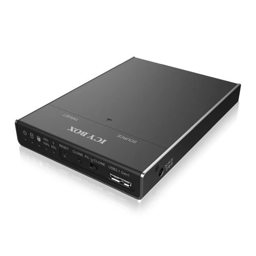 Icy Box (IB-2812CL-U3) External M.2 SATA SSD Docking and Clone Station, USB 3.0, Aluminium