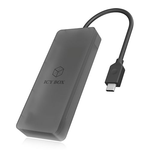 Icy Box (IB-185M2) External M.2 SATA SSD Enclosure, USB 3.1 Gen2 Type-C, Toolless, Plastic