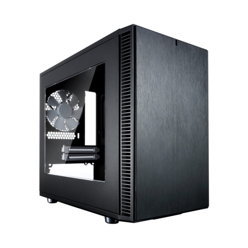 Fractal Design Define Nano S (Black Window) Quiet PC Case w/ Clear Window, Mini ITX, 2 Fans, ATX PSU & 315mm GPU Support, 280mm Watercooling, Up to 4 HDD/SSD