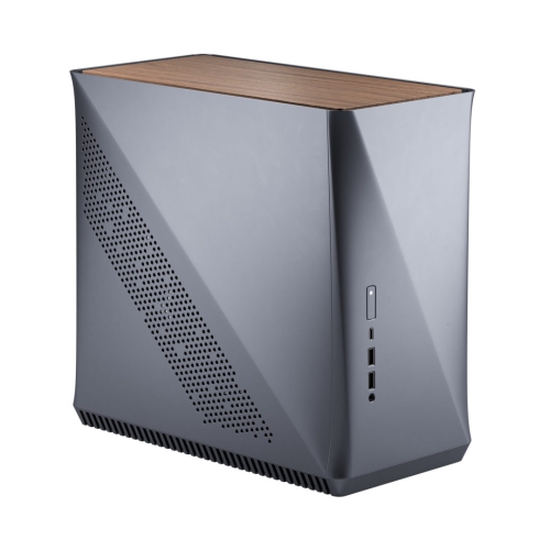 Fractal Design Era ITX (Grey Walnut) Compact Case w/ Walnut Top Panel, Mini ITX, ATX/SFX PSU & 295mm GPU Support, 240mm Watercooling, USB-C