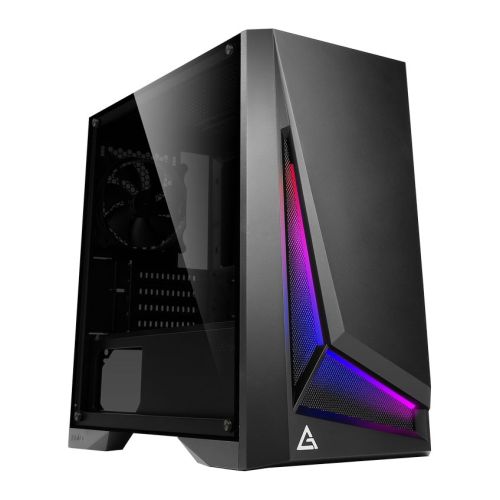 Antec DP301M Dapper Dark Phantom Gaming Case with Window, Micro ATX, No PSU, Tempered Glass, ARGB Front Panel