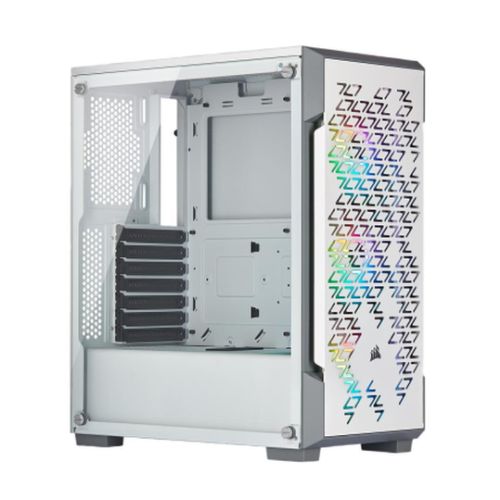 Corsair iCUE 220T RGB Airflow Gaming Case with Tempered Glass Window, ATX, 3 x SP120 RGB PRO Fans, White