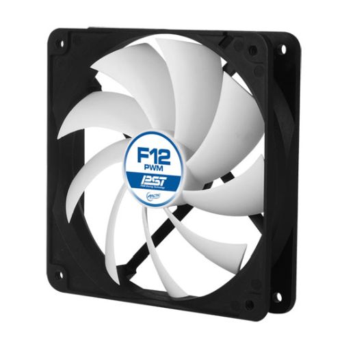 Arctic F12 12cm PWM PST Case Fan, Black & White, 9 Blades, Fluid Dynamic, 10 Year Warranty