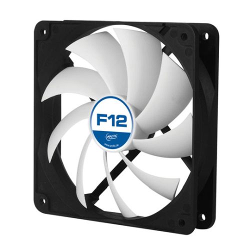Arctic F12 Low Noise 12cm Case Fan, Black & White, 9 Blades, Fluid Dynamic, 6 Years