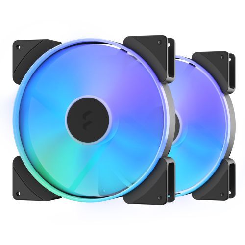Fractal Design Prisma AL-18 ARGB PWM 18cm Case Fans x2, 7 Blades, Long Life Sleeve Bearing, 300-1200 RPM