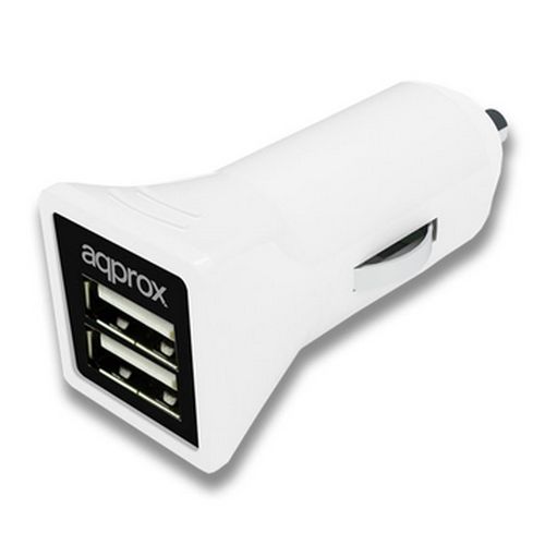 Approx (APPUSBCAR31W) 2 Port USB Car Adapter, 3.1A, White