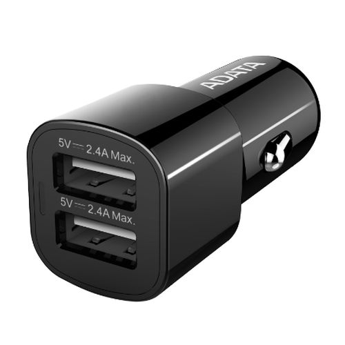 ADATA (CV0172) 17W Dual USB Compact Car Adapter, 2 x USB-A Ports, 2.4A, 12V/24V Devices