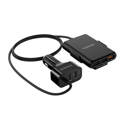 ADATA (CV0525) 52W Sharing USB Car Charger, 5 USB-A Ports, 150cm Extended Cable