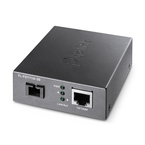 TP-LINK (TL-FC111A-20) 10/100 Mbps WDM Media Converter, up to 20km, 802.3u 10/100Base-TX, 100Base-FX, Single-Mode, Half-Duplex/Full-Duplex