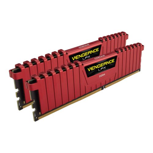 Corsair Vengeance LPX 16GB Kit (2 x 8GB), DDR4, 2400MHz (PC4-19200), CL16, XMP 2.0, DIMM Memory, Red