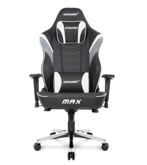 AKRacing Masters Series Max Gaming Chair, Black & White, 5/10 Year Warranty