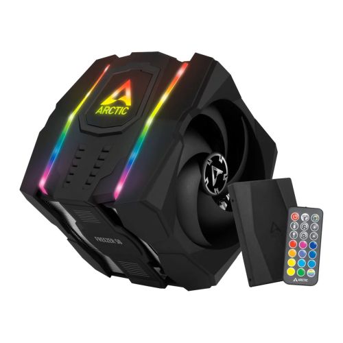 Arctic Freezer 50 Dual Tower ARGB Heatsink & Fan w/ RGB Controller, Intel & AMD Sockets, 6 Direct Touch Heatpipes, 120/140mm Fans, Fluid Dynamic Bearing