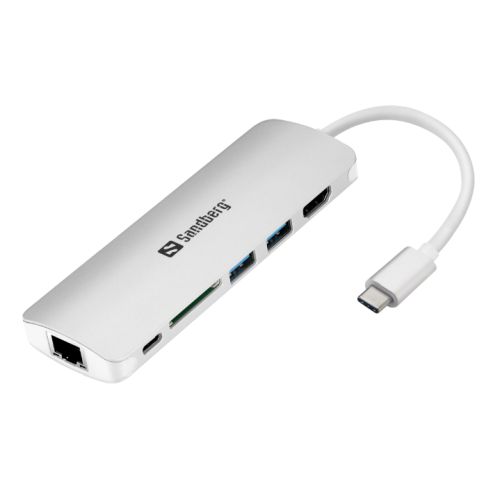 Sandberg USB 3.1 Type-C Dock, HDMI, USB 3.0, USB-C, Aluminium, 5 Year Warranty