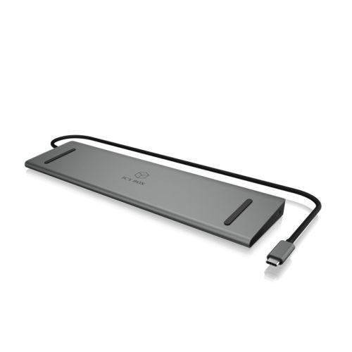 Icy Box (IB-DK2106-C) USB-C Laptop Docking Station - VGA, 2 x HDMI, 3 x USB-A, LUN SD 3.0 & microSD Readers, GB LAN, 3.5mm Jack, 100W Charging via USB-C