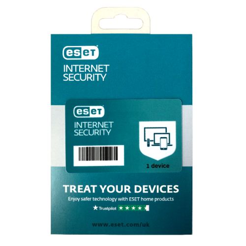 ESET Internet Security Retail Box 10 Pack – 10 x 1 Device Licences - 1 Year - PC, Mac, Linux & Android